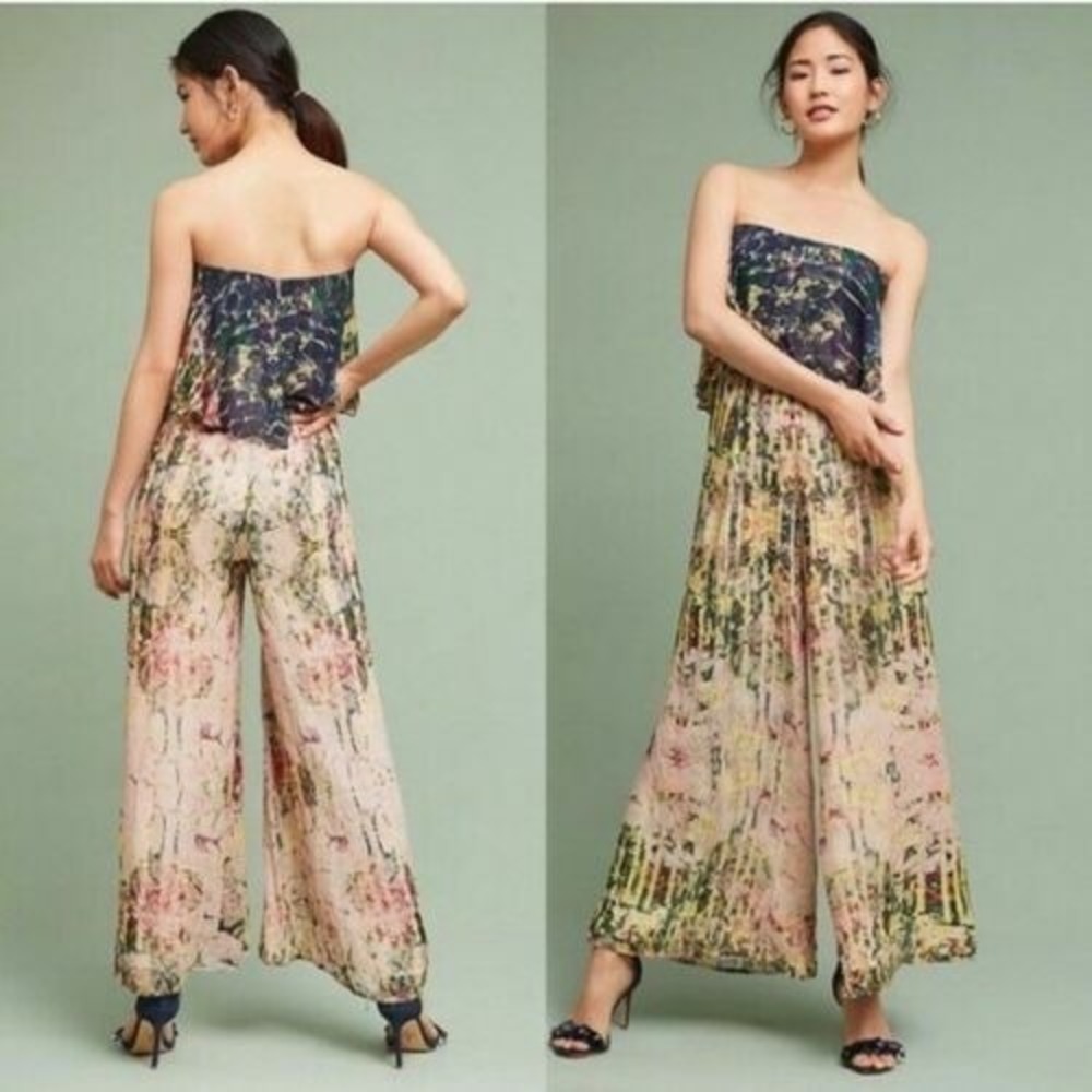 Anthropologie Bhanuni Jyoti Carson Strapless Jumpsuit Multicolor XXS New